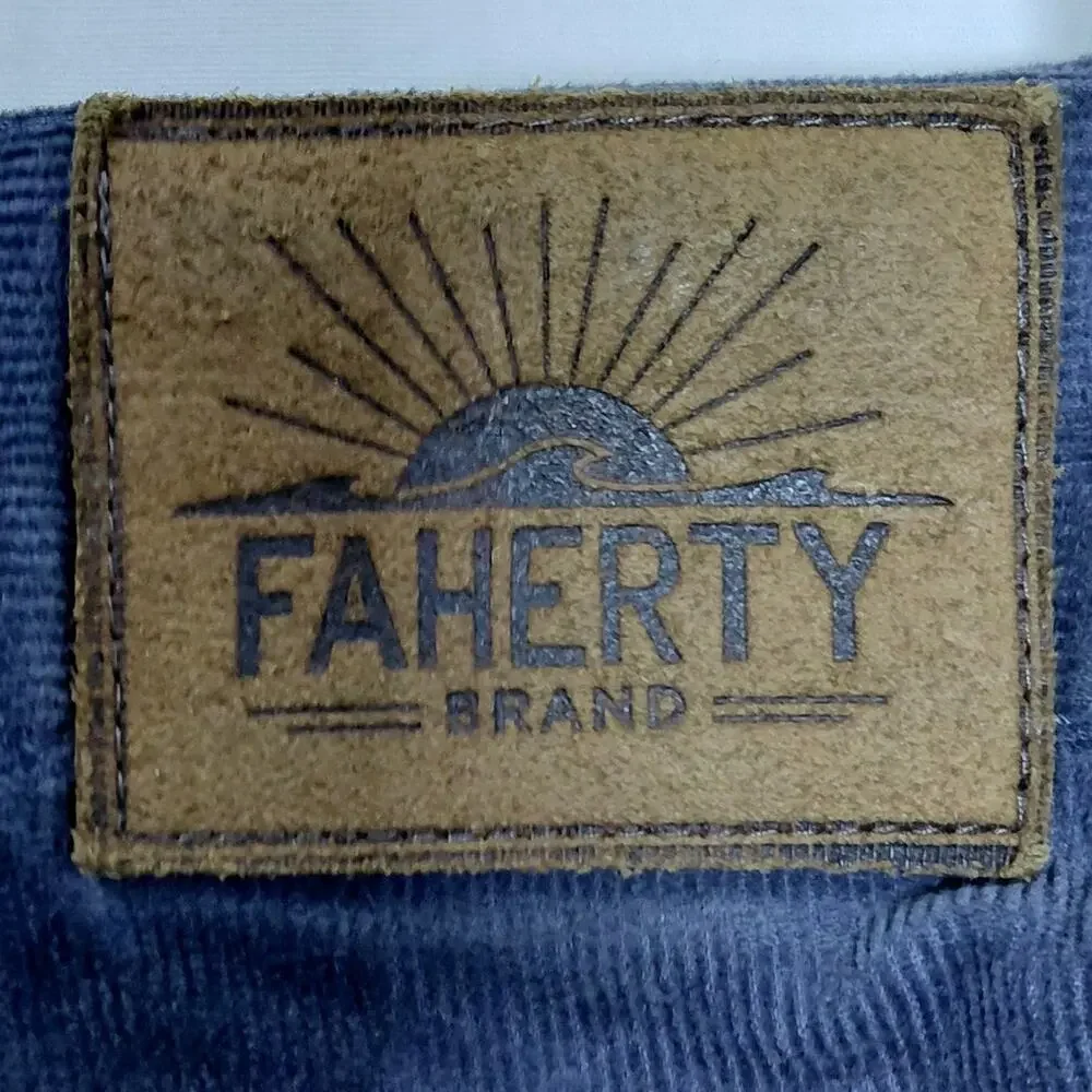 Faherty Brand Blue Corduroy 5-Pocket Pants Straight Men See Measurements